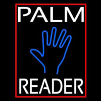 White Palm Reader Red Border Neonskylt
