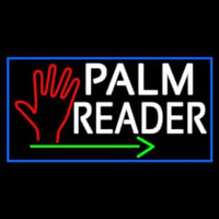 White Palm Reader With Green Arrow Neonskylt