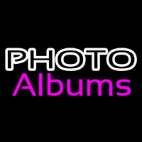 White Photo Albums Neonskylt