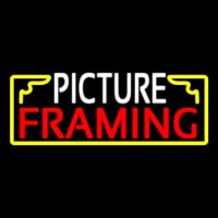 White Picture Framing With Frame Logo Neonskylt