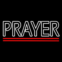 White Prayer With Line Neonskylt