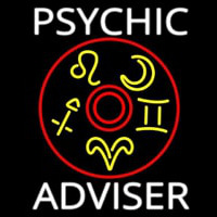 White Psychic Adviser With Logo Neonskylt