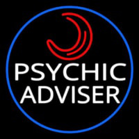White Psychic Advisor With Logo Neonskylt