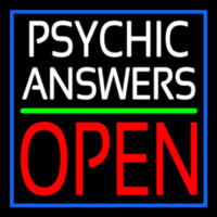 White Psychic Answers Red Open Green Line Neonskylt