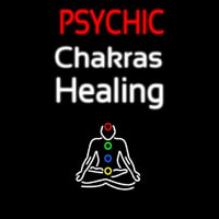 White Psychic Chakras Healing Neonskylt