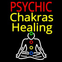 White Psychic Chakras Healing Neonskylt