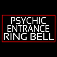 White Psychic Entrance Ring Bell Neonskylt