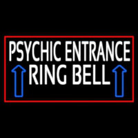 White Psychic Entrance Ring Bell Red Border Neonskylt
