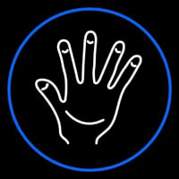 White Psychic Palm And Blue Border Neonskylt