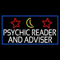 White Psychic Reader And Advisor With Blue Border Neonskylt