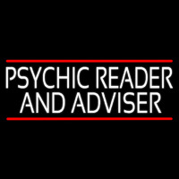 White Psychic Reader And Advisor With Red Line Neonskylt