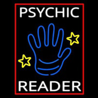 White Psychic Reader With Blue Palm Neonskylt