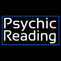 White Psychic Reading And Blue Border Neonskylt