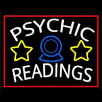 White Psychic Readings Red Border Neonskylt