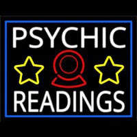 White Psychic Readings With Blue Border Neonskylt