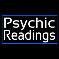 White Psychic Readings With Blue Border Neonskylt
