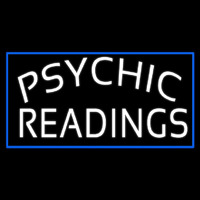 White Psychic Readings With Blue Border Neonskylt
