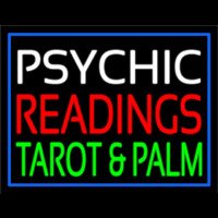 White Psychic Red Readings Green Tarot And Palm Neonskylt