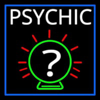 White Psychic With Border Neonskylt