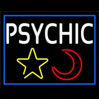 White Psychic With Moon And Star Neonskylt