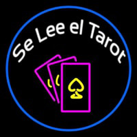 White Se Lee El Tarot And Cards Logo Neonskylt
