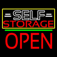 White Self Storage Block With Open 1 Neonskylt