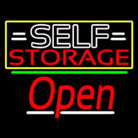 White Self Storage Block With Open 3 Neonskylt