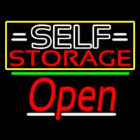 White Self Storage Block With Open 3 Neonskylt