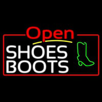 White Shoes Boots Open Neonskylt