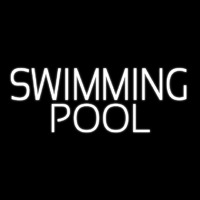 White Swimming Pool Neonskylt