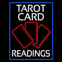 White Tarot Cards Readings Neonskylt