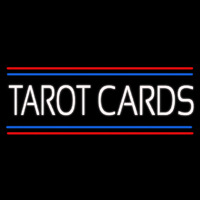 White Tarot Cards With Line Neonskylt