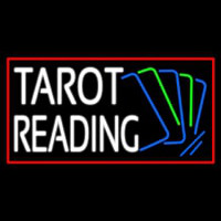 White Tarot Reading With Cards Neonskylt