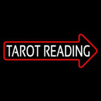 White Tarot Reading With Red Arrow Neonskylt