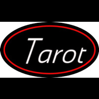 White Tarot Red Border Neonskylt