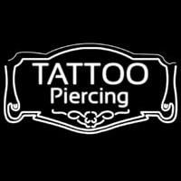 White Tattoo Piercing Neonskylt