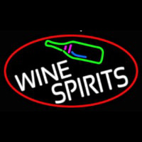 Wine Spirits Oval With Red Border Neonskylt