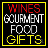 Wines Food Yellow Gifts Neonskylt