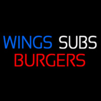 Wings Subs Burgers Neonskylt