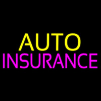 Yellow Auto Pink Insurance Neonskylt