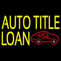 Yellow Auto Title Loans Car Logo 2 Neonskylt