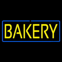 Yellow Bakery With Blue Border Neonskylt