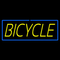 Yellow Bicycle Blue Border Neonskylt