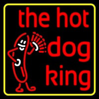 Yellow Border Red The Hot Dog King Neonskylt