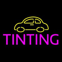 Yellow Car Pink Tinting Neonskylt