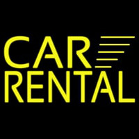 Yellow Car Rental Neonskylt