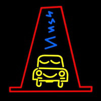 Yellow Car With Red Border Neonskylt