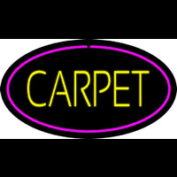 Yellow Carpet Oval Pink Border Neonskylt