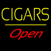 Yellow Cigars Open Line Neonskylt