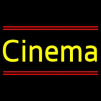 Yellow Cinema Cursive Neonskylt